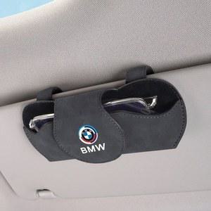 자동차 선바이저 스웨이드 안경 보관함 BMW 50 주년 기념 선글라스 거치대 G20 G30 G32 E90 E84 F48 F39 F30 F20 F10 F40