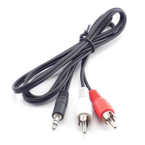 영상선 1M 3.5mm 수 스테레오 2 RCA 커넥터 오디오 스피커 AV 어댑터 케이블 노트북 TV DVD MP3/MP4 연장선 변환 라인