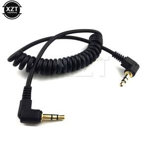 영상선 1pcs 3.5mm 더블 벤드 90도 남성 오디오 라인 스프링 케이블 스테레오 Mp3 휴대 핸드폰 자동차 AUX 옥스 스피커 와이어