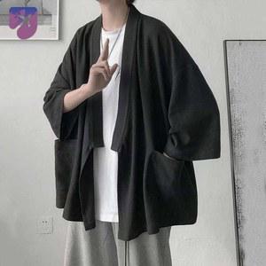 일본 로브 진베이 블랙 가디건 루즈핏 하오리 도포 남자기모노