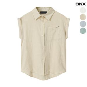 여성 코튼 롤업 카라 셔츠