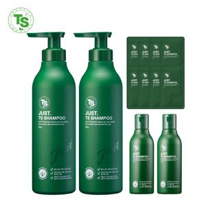 저스트TS 탈모증상비듬완화 샴푸 500g x 2개+100g x 2개+6g x 8개 미세먼지 세정