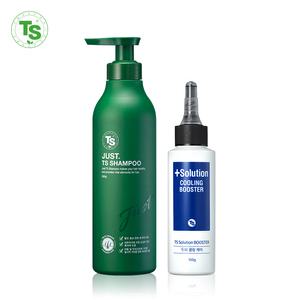 저스트TS 탈모증상비듬완화 샴푸 500g+쿨링부스터 100g 미세먼지 세정