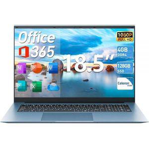 Naclud Windows 11 노트북 학생용 18.5인치 4GB RAM 128GB EMMC 셀러론 N5095 쿼드 코어 1년 오피스 365 타