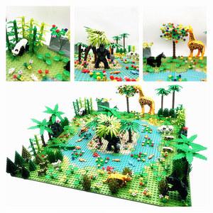 꽃 나무 식물 동물 빌딩 블록, DIY 녹색 MOC 잔디, 부품, 부시, 호환 조립 정글 비 숲 베이스플레이트