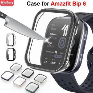 호환품 Amazfit Bip 6 용 PC 케이스 + 유리 액세서리 스크래치 방지 필름 범퍼 강화 스크린 보호기 커버