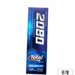2080 시그니처 토탈블루 치약 오리지날민트 125g 8개D