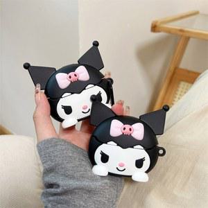 귀여운 3D 만화 Kuromi 실리콘 이어폰 보호 케이스 삼성 갤럭시 버드 3 프로 버드 3 케이스 후크