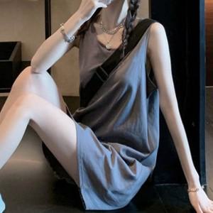 [하프클럽/알티피아]데일리룩 모던컬러 심플 루즈핏 민소매 원피스