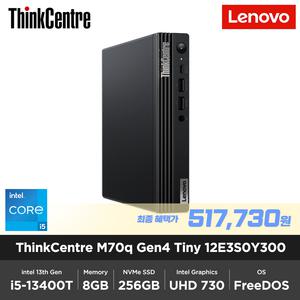 [최종 51만] 씽크센터 M70q G4 Tiny 12E3S0Y300 i5-13400T 8G 256G FD 워런티 3년 사무용 업무용 데스크탑
