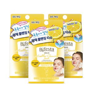 비페스타 미셀라 클렌징 시트 퍼펙트 글로우 46매 3개