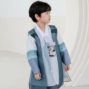 [보리보리/하랑한복]25년 설 신상 하랑한복 청파랑+복주머니 유아 아동 남아 한복