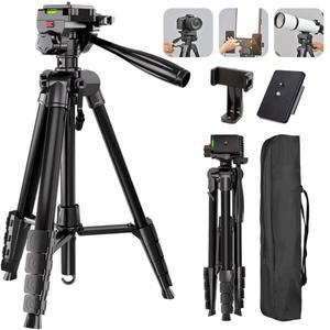 DSLR 카메라 삼각대, 소니, 니콘, 캐논용, 경량 비디오 삼각대 스탠드, 1 QR 플레이트, 74 인치
