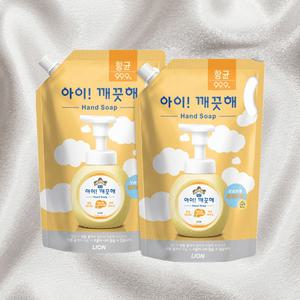 아이깨끗해 대용량핸드워시 거품형핸드워시 아이?끗해리필 1.8L 2개