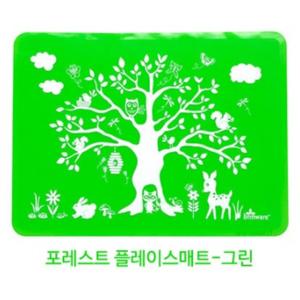 이유식 실리콘 받침 아기 식탁 테이블 플레이스 매트 포레스트 유아 간식 식판 깔개 자기주도