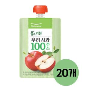 풀무원 풀스키친 우리사과100 100ml 20개 어린이 음료 주스 유치원주스
