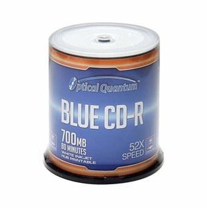 광학 퀀텀 블루 AZO CD-R 700MB 52X 화이트 잉크젯 허브 인쇄 가능 블랭크 기록 가능 미디어 디스크 u2013 음악, 데이터 및 사진 저장용 100pk 스핀들