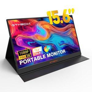 XYTEC 휴대용 모니터 15.6인치 1080P FHD USB C 및 HDMI HDR IPS 디스플레이, 듀얼 스피커, 스마트 커버, PC, MAC, PS4용 외장 모니터, 프리미엄 가죽 케이스 포함 스위치 슬림 디자인