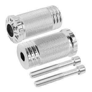 Zreneyfex 2pcs 새로운 시프터 페그 모터사이클 변속 레버 CNC 빌렛 풋 페그, 할리 다이나 스포츠터 소프트테일 스트리트 로드 글라이드 투어링(크롬-A) 실버 대체품