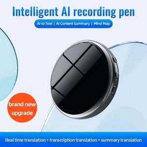미니 지능형 AI 음성 녹음기 실시간 전사 동시 언어 번역기 요약 오디오 딕 터폰 MP3 플레이어