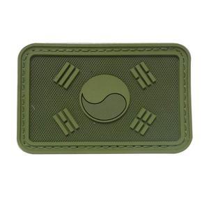 태극기패치 세련PVC 국방색