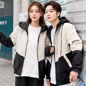 남여공용 커플 바람막이 투톤 바시티 자켓