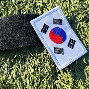 태극기와펜 세련찍찍이 자수패치 군인 국경일 한국 백꾸