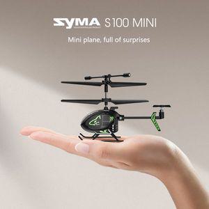 입문용 농업용 드론 SYMA-S100 미니 RC 헬리콥터 귀여운 초소형 항공기 실내 장난감 비행기