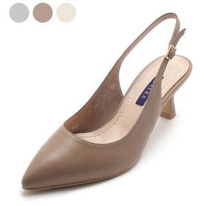 [갤러리아] 세라 여성 수제화 양가죽 펌프스 통굽 슬링백 TJG22003 베이지 6CM