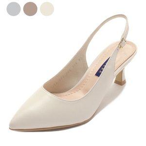 [갤러리아] 세라 여성 수제화 양가죽 펌프스 통굽 슬링백 TJG22003 아이보리 6CM