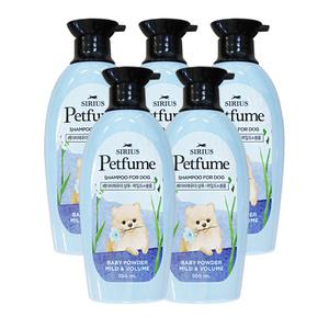 엘지 시리우스 펫퓸 베이비파우더 강아지 샴푸 마일드 볼륨 500ml 5개 펫 반려견