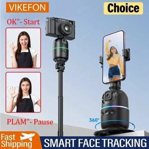 VIKEFON 360 ° 스마트 자동 얼굴 추적 짐벌 스태빌라이저, 셀카 스틱 삼각대, 제스처 컨트롤, 카메라 모바