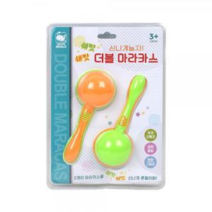 Ollimo 화이트웨일 리듬 악기 완구 더블 마라카스 유치원 어린이집 교구 교재