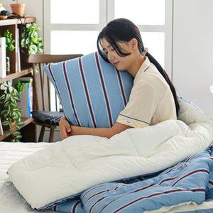 고품질 레트로 이불 패드세트 Q 블루 차렵이불 베캐커버 (WFHPA8A)