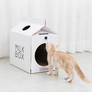 한발뚝딱 고양이 스크래쳐 하우스 MILK BOX