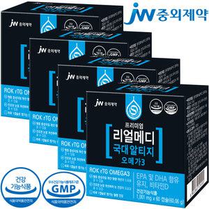 [JW중외제약] 리얼메디 국대 rTG 알티지 오메가3 비타민D 60캡슐X4박스 총240캡슐 오메가-3 EPA DHA 추천