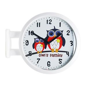 캐릭터 양면 벽시계 부엉이 Owl1 화이트 블랙