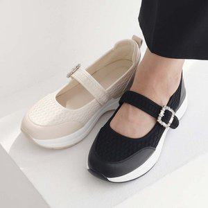 [원더슈즈](의정부점)스니다니 컴포트 쿠션 미끄럼방지 키높이 스트랩 단화 5CM P-S812