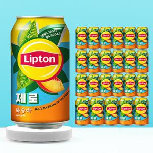 립톤 아이스티 제로 슈가 복숭아 355ml 24개 사무실 탕비실 단체 어린이집 캔 음료 수 세트