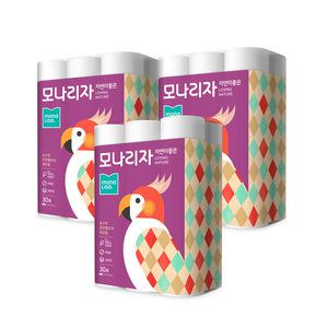 (코스트코 직배송) 모나리자 자연이 좋은3겹 화장지 30m x 30롤 x 3