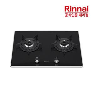 [전국설치] 린나이 2구 빌트인 가스레인지 RBR-P2501D 펄크리스탈 가스쿡탑