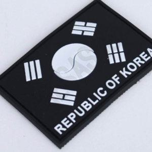 전투복태극기와펜 밀리터리태극기패치 실리콘 야광검정