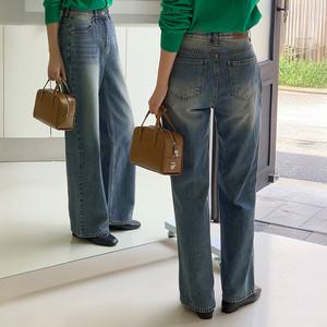 681dfb683432b (인생핏/군살커버) Day Jeans No57 데이진 프리미엄 링사 세미와이드 워싱 데님 팬츠 ps4893