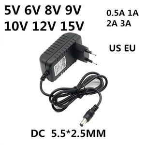 직류전원장치 전원 어댑터 충전기 LED 조명 스트립용 Eu Us AC 110-240V DC 5V 6V 8V 9V 10V 12V 15V 05A 1