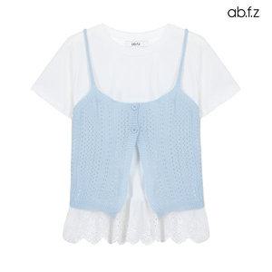 [ab.f.z] 뷔스티에 레이어드 레이스 반팔 티셔츠 SET (AFZ2MKA2A)