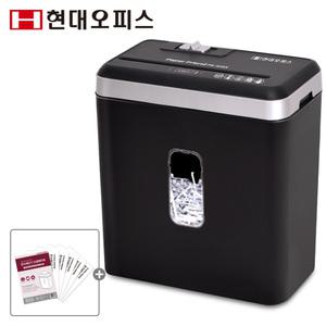 [현대오피스] 소형 문서세단기 PK-525X BLACK+오일 최대 5매 세단 파지함 9L 