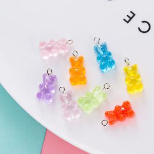 키링재료 투명 젤리곰 아크릴 펜던트/데코덴 고리포함 젤리팬던트 악세사리부자재 diy만들기재료