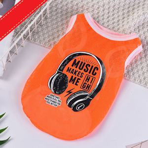 펫보스 강아지 여름옷 MUSIC 메쉬 쿨 민소매 티셔츠