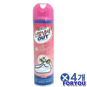 ForU311 신발냄새 아웃 탈취스프레이 370ml 공기탈취제 4개 실내용탈취제 악취제거