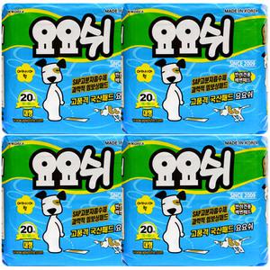요요쉬 대형 패드(스카이) 80매(20매X4)